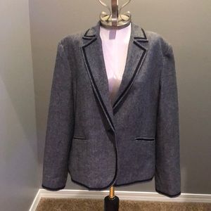 Black Tweed Jacket with black piping